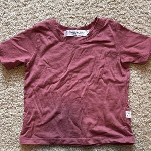 Simply Merino - Kids merino wool t-shirt (Pink/Dark Blush) 3T